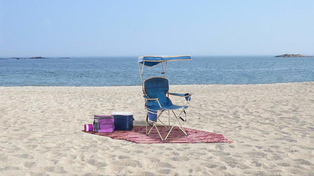 For the sun avoiders among us, this chair has a built-in sun shade, though it’s not as portable as most of the other chairs on this list.